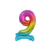Picture of STANDING FOIL BALLOON 9 RAINBOW 38CM